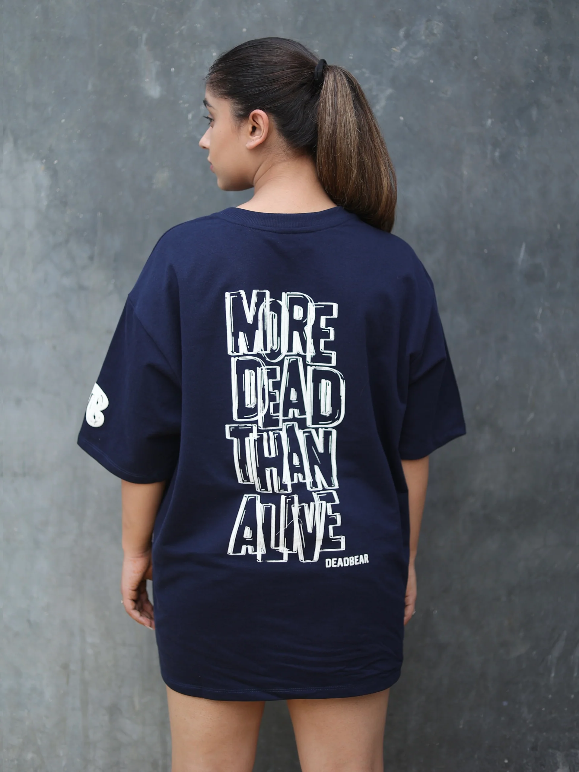 More Dead Than Alive Blue Tee - Image 3